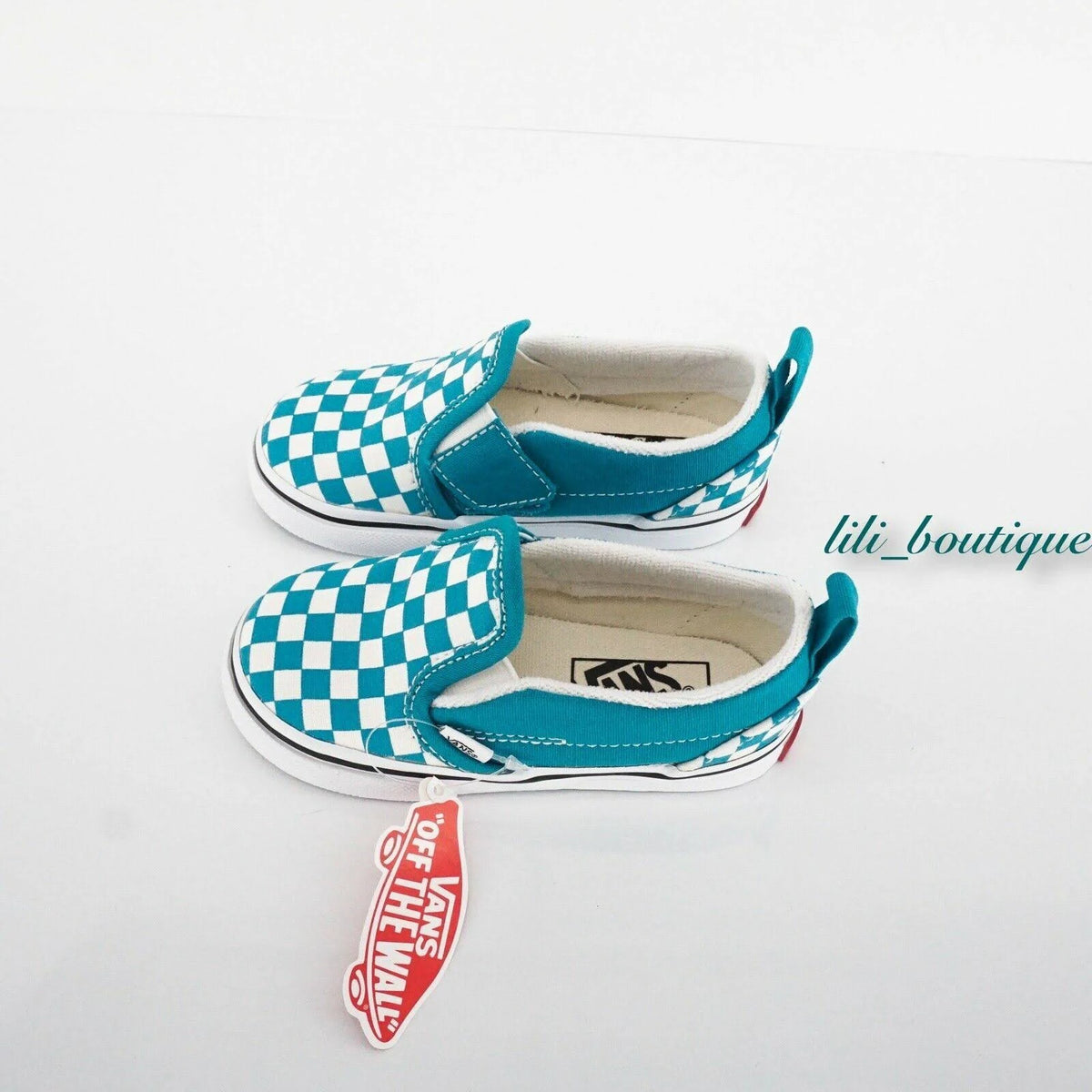 Checkerboard Slip-On V (Caribbean Sea/True White) Q355