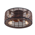 18.5 Inch Black Caged Ceiling Fan with Light H992432