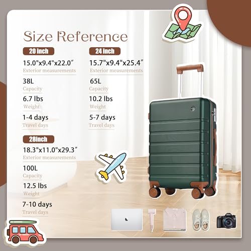 20 Inch Hardside Carry-on Luggage with Spinner Wheels and TSA Lock F57793