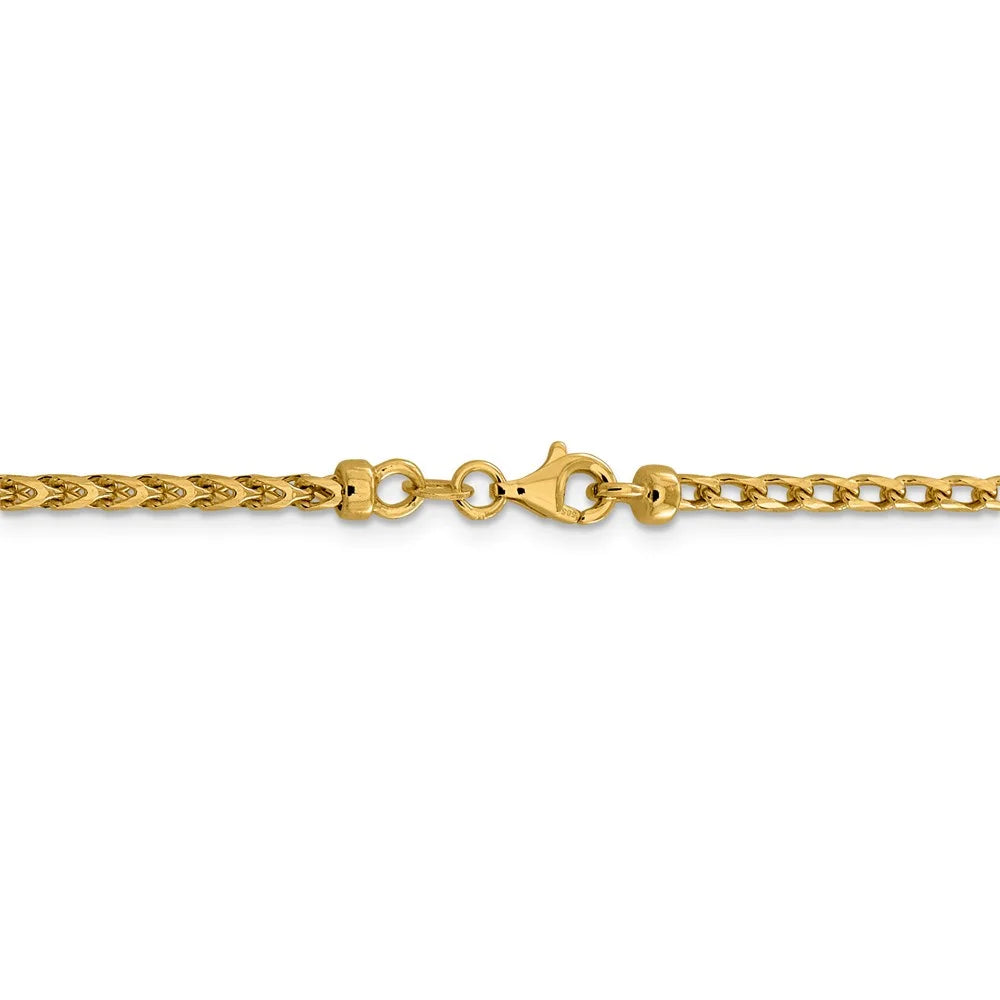 14kt Yellow Gold Diamond Cut Open Franco Chain 18 inch A887