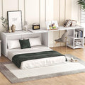 Grey Queen Size Murphy Bed with Storage Shelves D6395