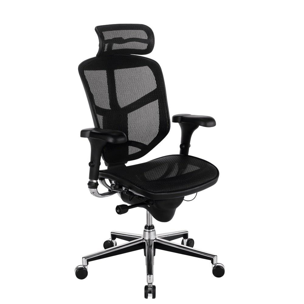 Gray/Black High-Back Executive Desk Chair with Headrest R69521