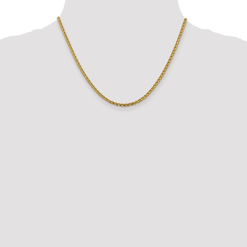 14kt Yellow Gold Diamond Cut Open Franco Chain 18 inch A887