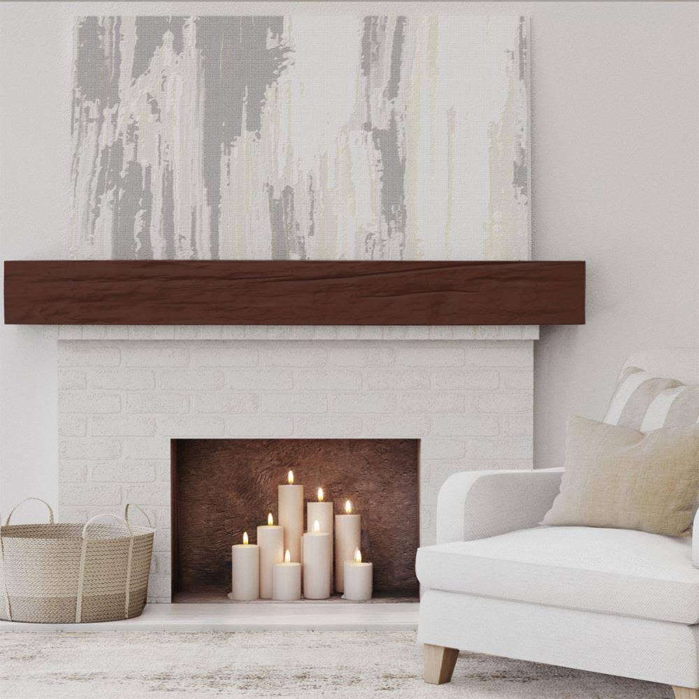 Natural Pecan Faux Wood Fireplace Mantel R79292