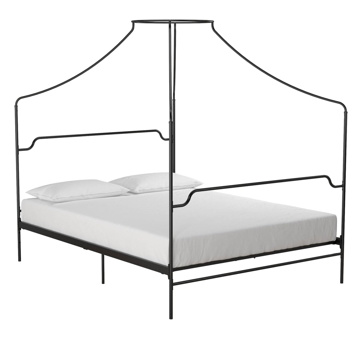 Black Metal Canopy Queen Size Bed Z165435