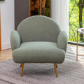 Green Upholstered Accent Chair with Metal Frame I513