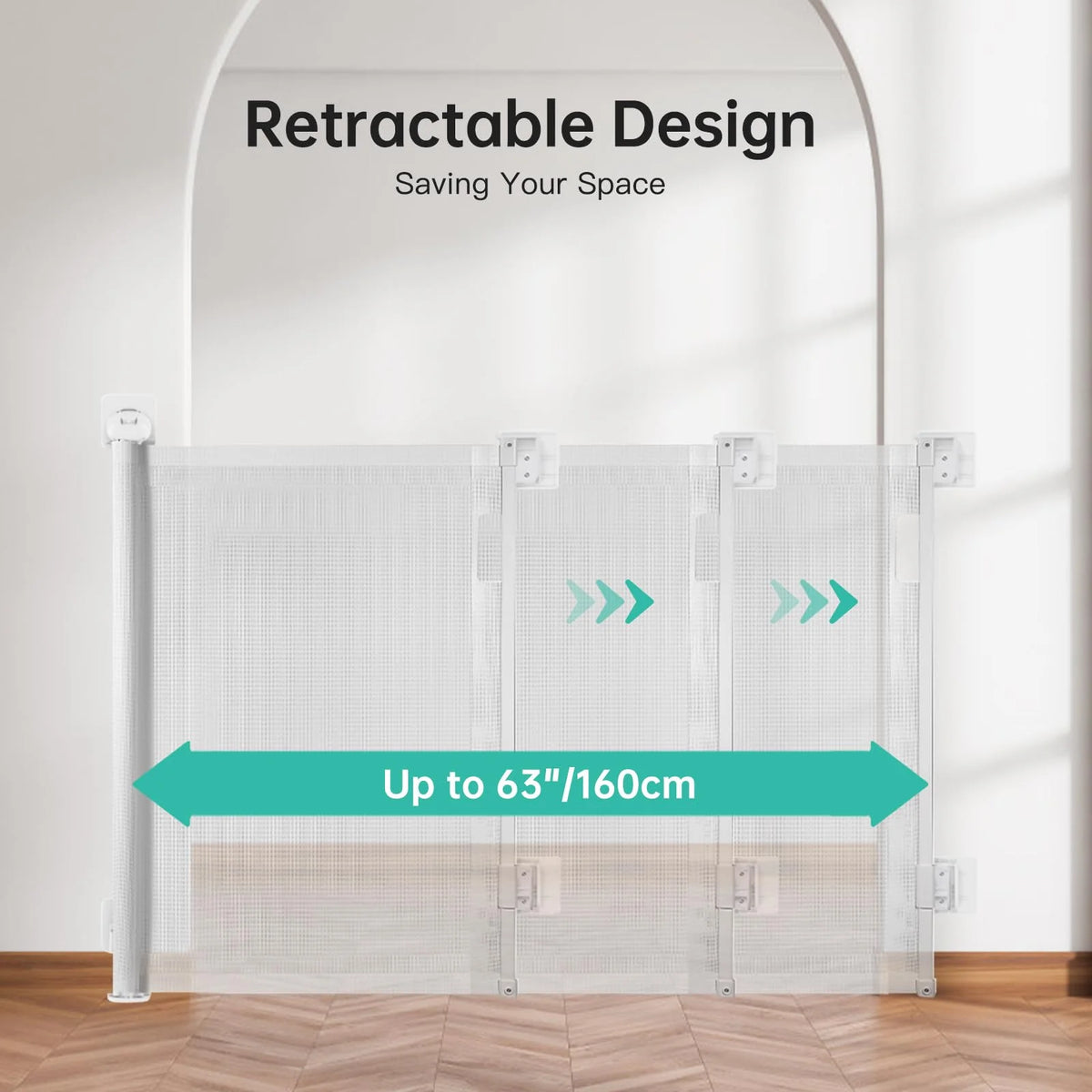 Retractable Baby Gate White J17372