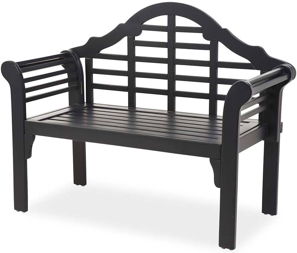 Black Eucalyptus Wood Garden Bench N48495