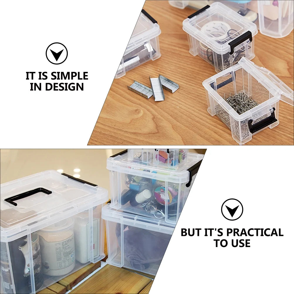 4Pcs Plastic Storage Box with Lid S4563