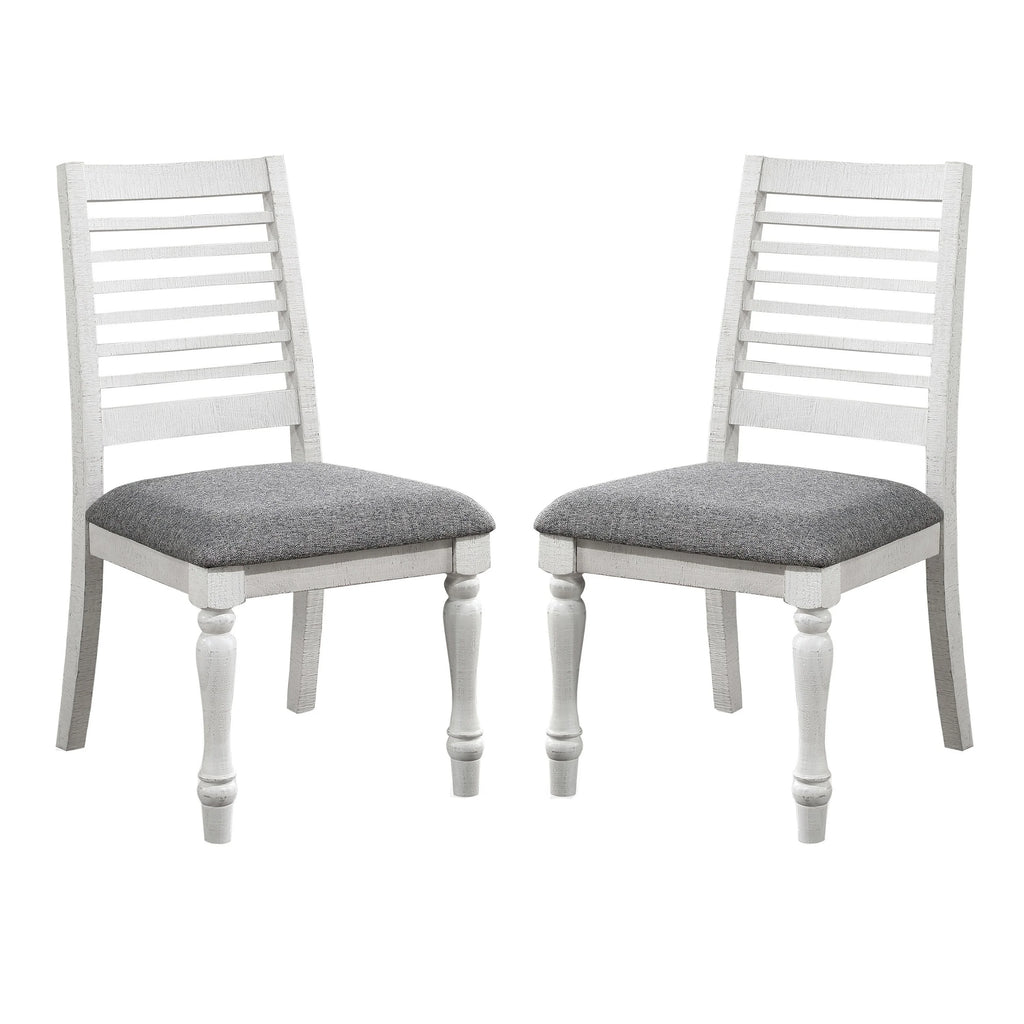 White Ladderback Dining Chairs Set of 2 H60206