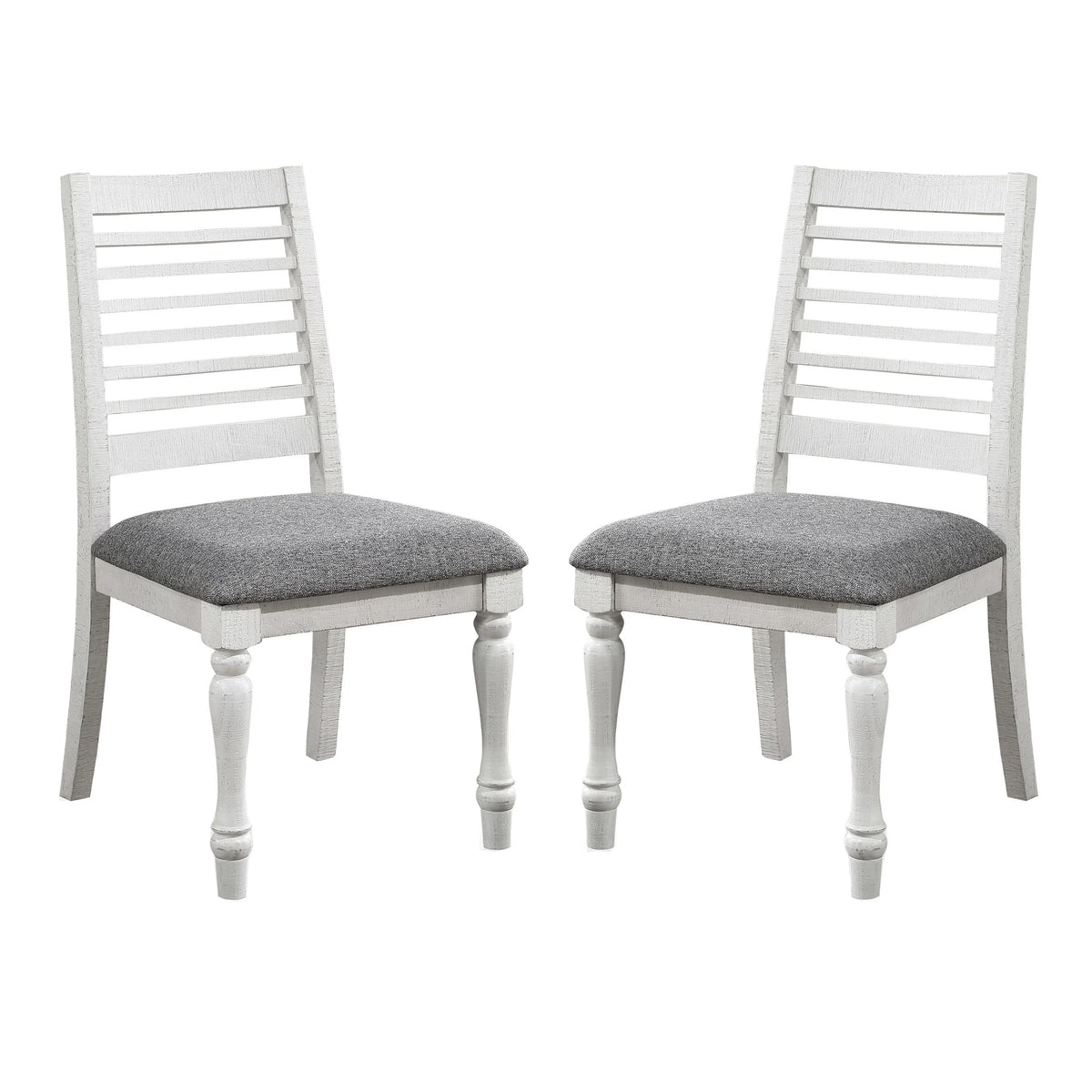 White Ladderback Dining Chairs Set of 2 H60206