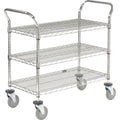 Chrome 3 Shelf Utility Cart with Polyurethane Casters K4653