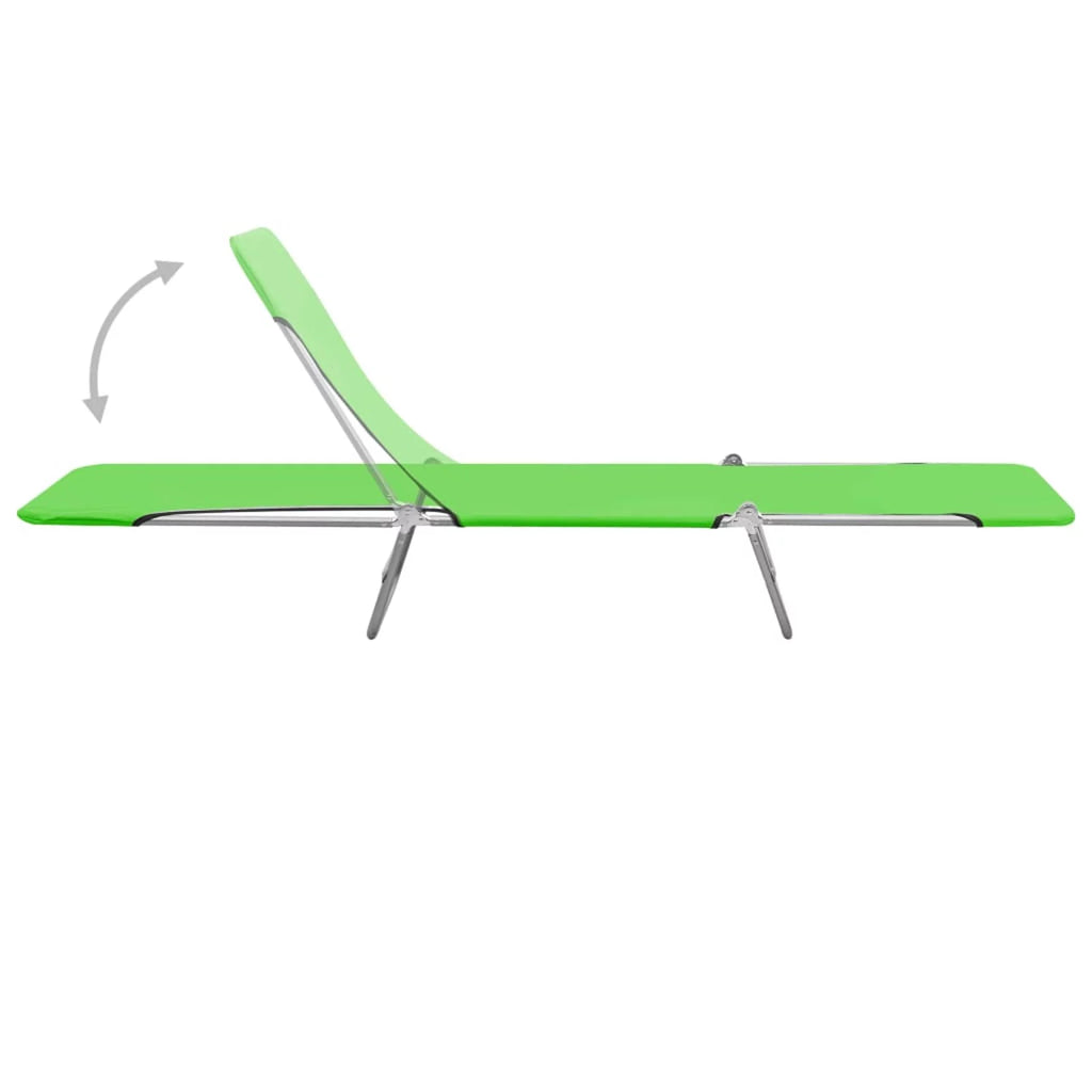 Green Oxford Fabric Folding Chaise Lounge Chair S168