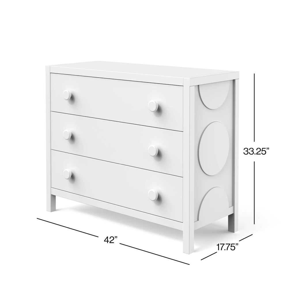 3-Piece Convertible Crib Dresser and Chest Nursery Set Matte White Q167