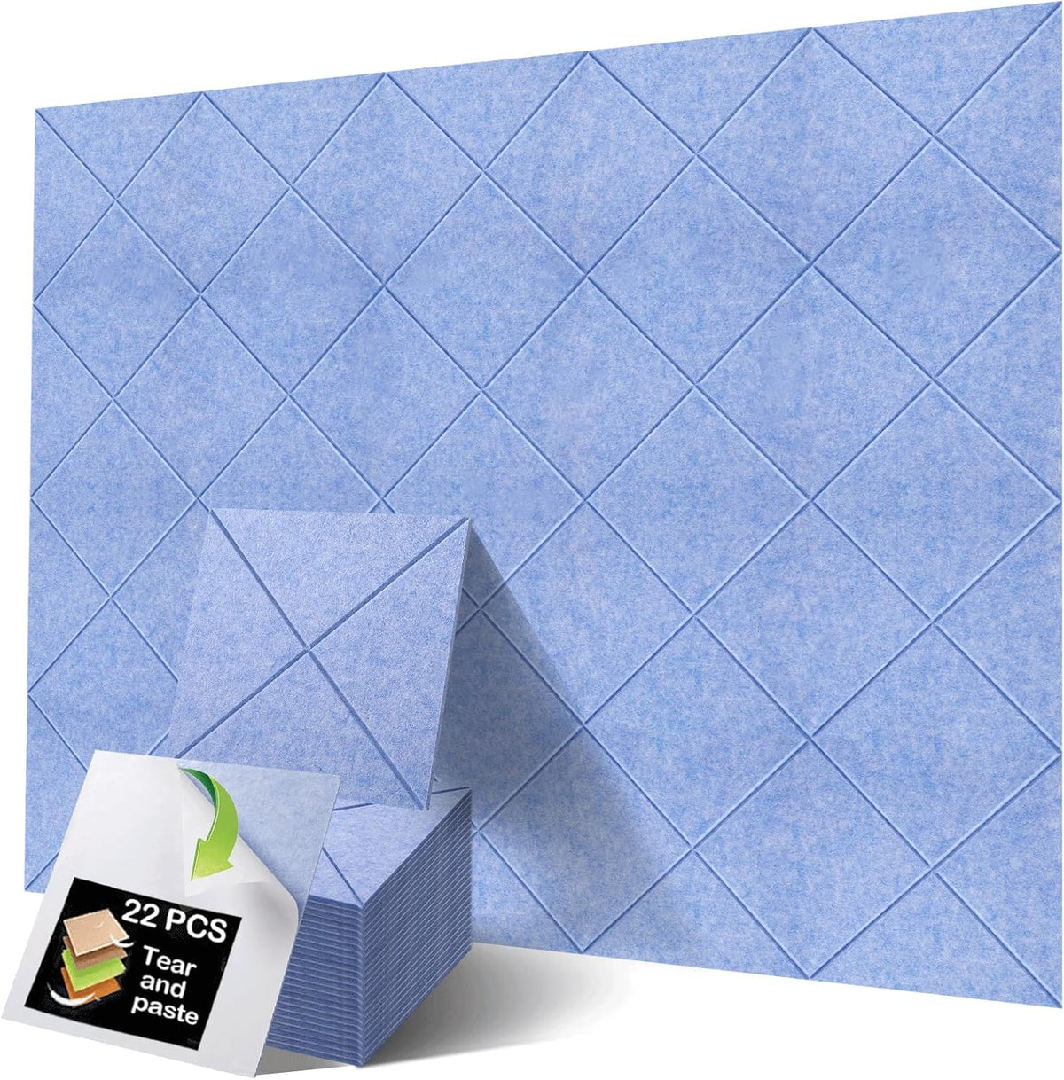 22 PCS Acoustic Panels Sound Proof Boards Noise Canceling (Sky blue) J592