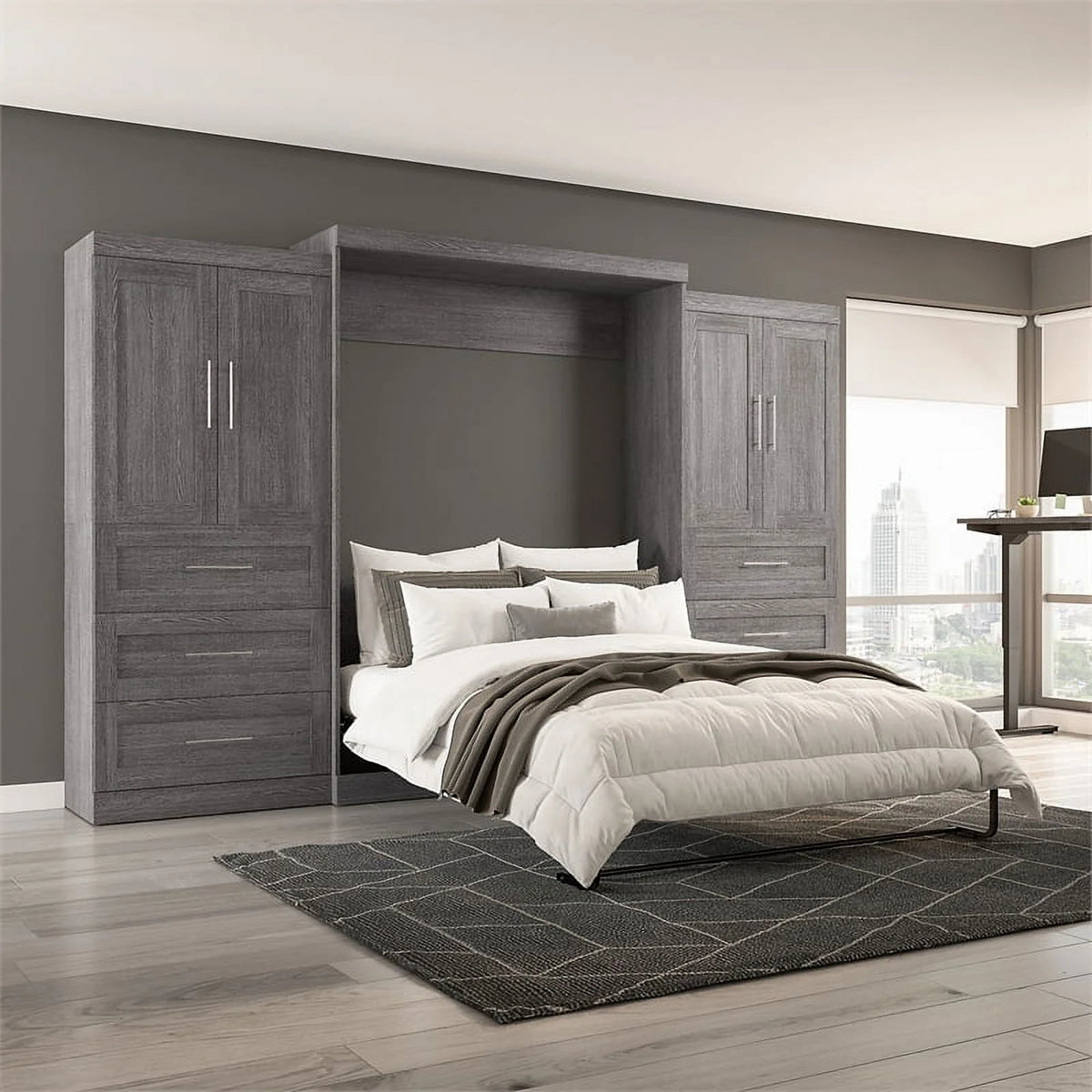 Queen Murphy Bed with Wardrobes W681490