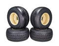 Set of 4 Beige 18x8.5-8 Golf Cart Wheels and Tires Combo K411828