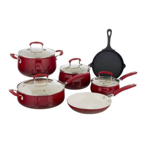 10-Piece Red Cookware Set D510