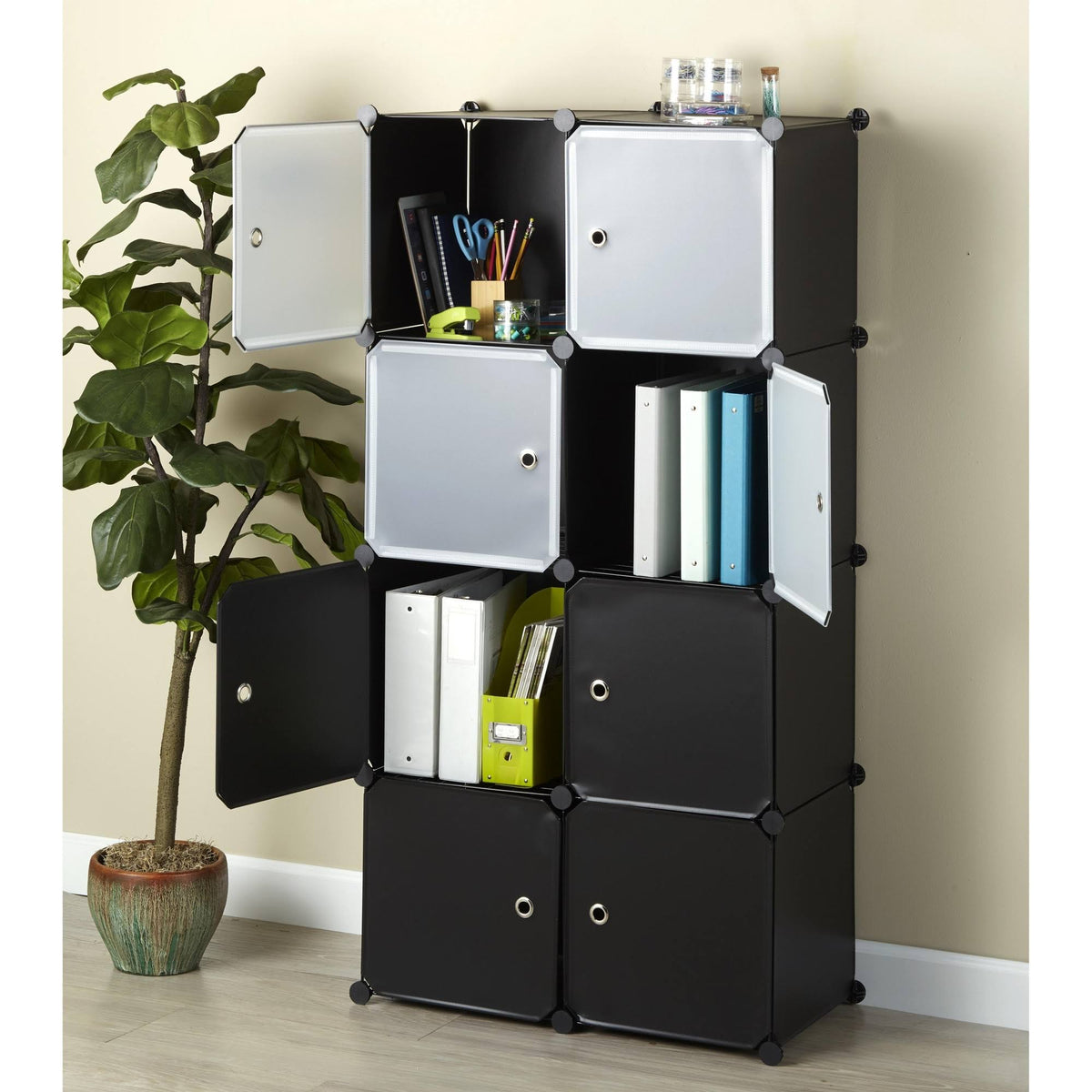 Black Storage Cube Cabinet Y6851
