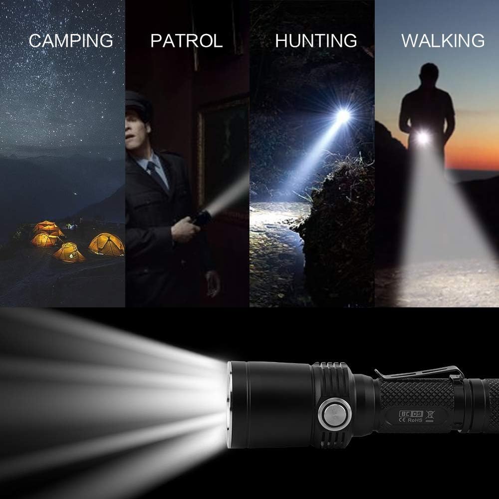 Rechargeable 1200 Lumens 11 Mode IPX8 Waterproof LED Tactical Flashlight Q231366