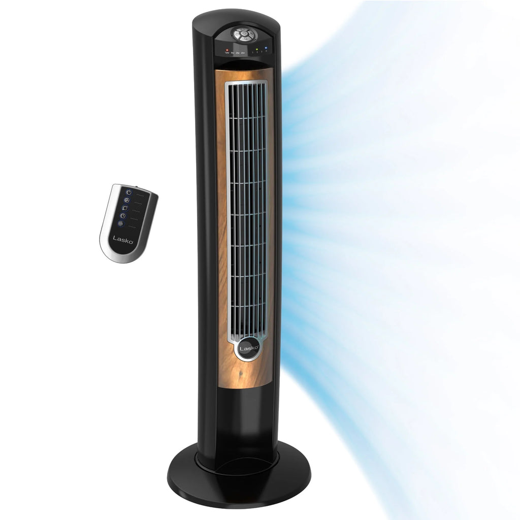 Black Brown Tower Fan with Remote Control V577