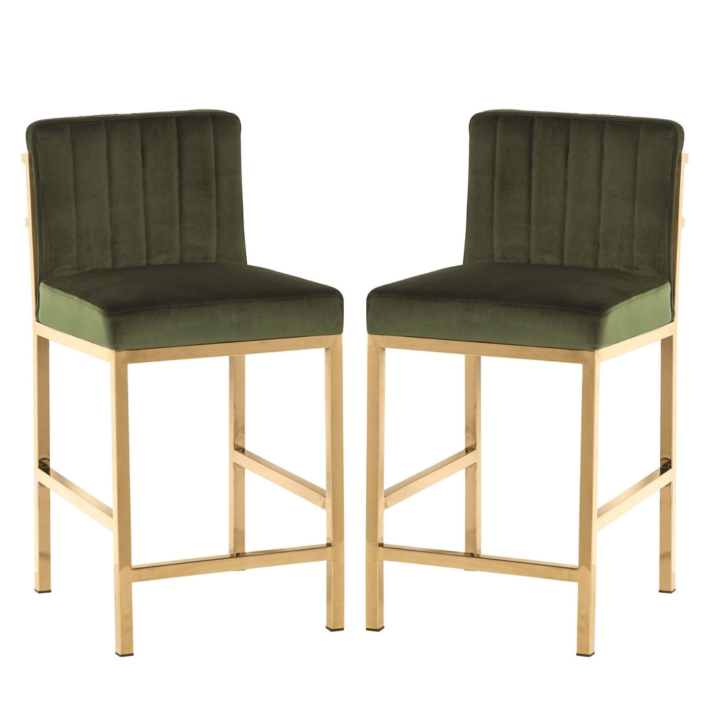Green Velvet Counter Height Stools H12854