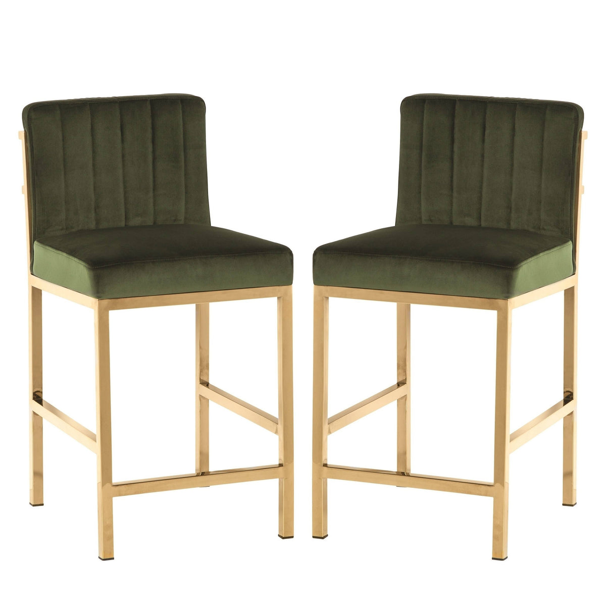 Green Velvet Counter Height Stools H12854