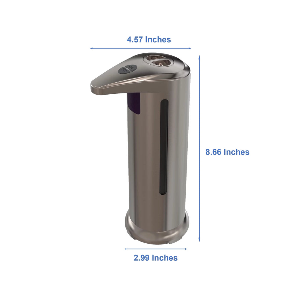 10oz Auto Soap Sanitizer Dispenser Brushed Silver Stainless Steel V816537