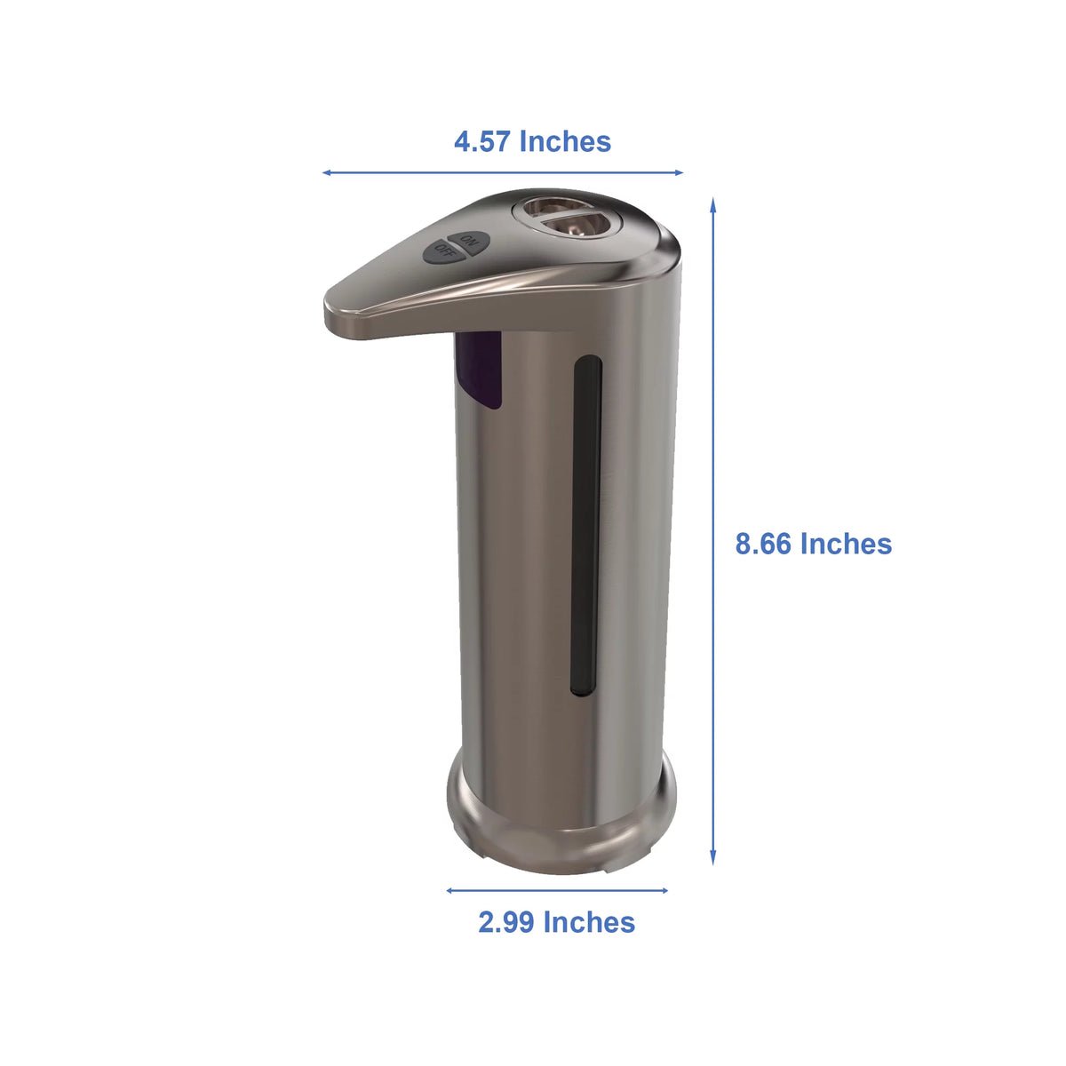 10oz Auto Soap Sanitizer Dispenser Brushed Silver Stainless Steel V816537