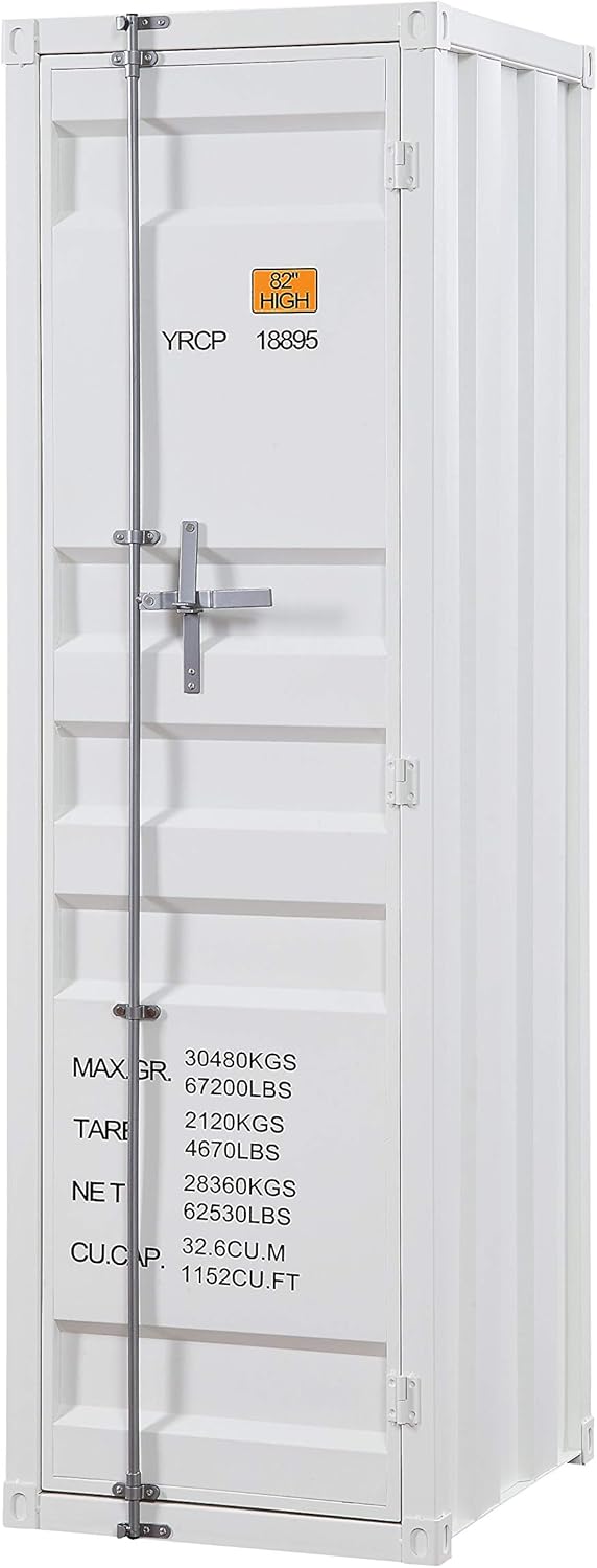 White Single Door Cargo Wardrobe E512
