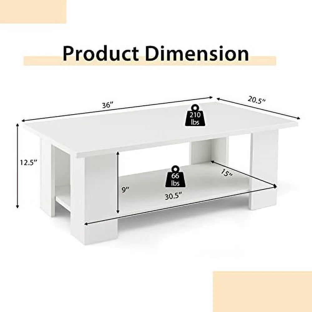 White Coffee Table with Storage P2874
