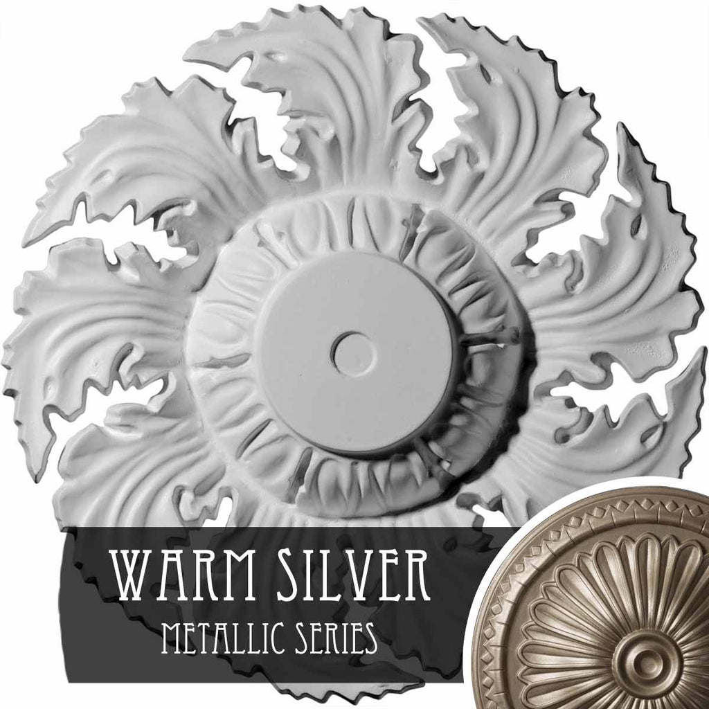 Hand-Painted Warm Silver Ceiling Medallion D249
