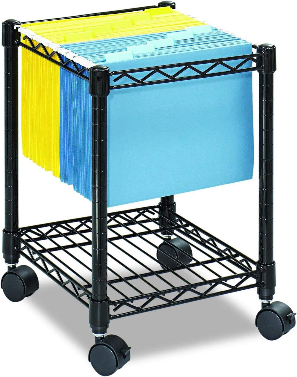 Black Compact Mobile Letter Size File Cart X831463