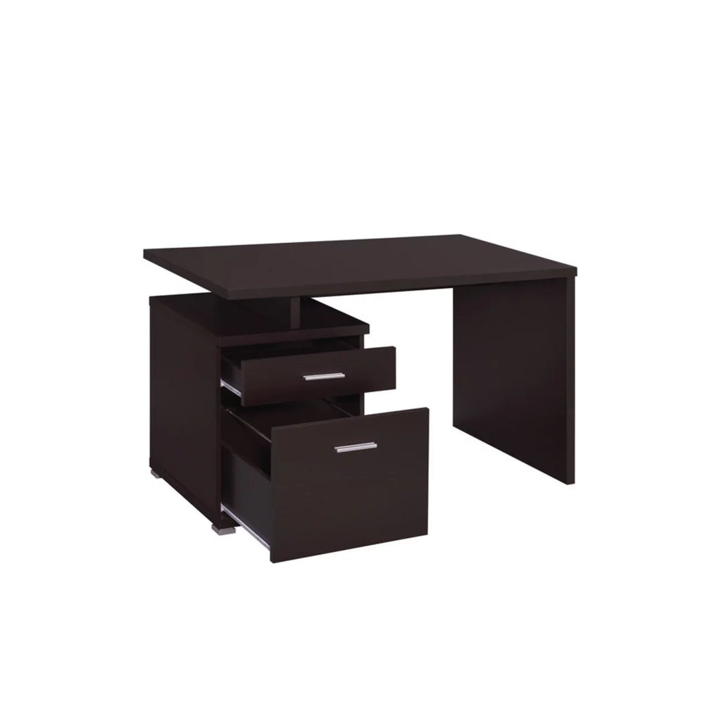 2-drawer Office Desk with Cabinet Cappuccino F530