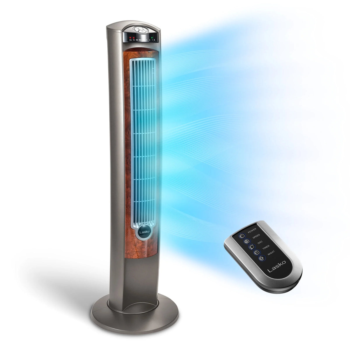 42 Tower Fan with Remote, Gray/Brown G3324