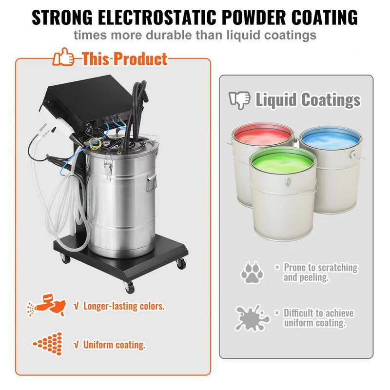 Powder Coating System, 40-Watt 100KV Electrostatic with 50L Powder Hopper L203205