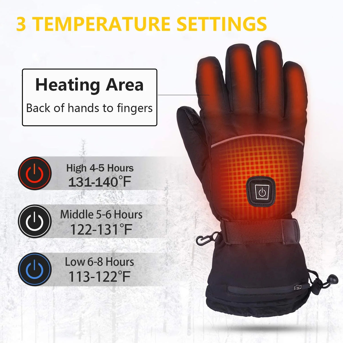 Rechargeable Battery Heated Winter Gloves J652447