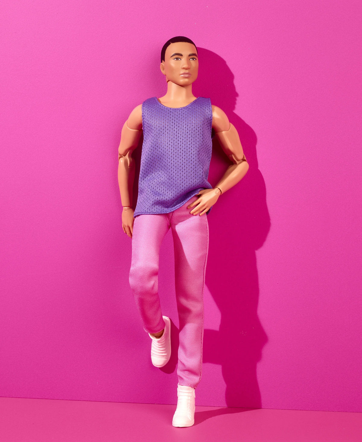 Fashion Doll with Purple Mesh Top and Pink Pants P61884