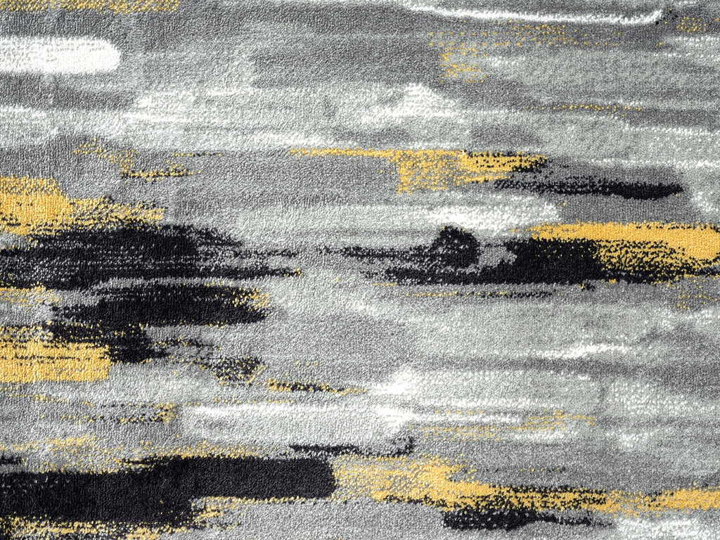 6 x 9 Grey Yellow Area Rug T8393