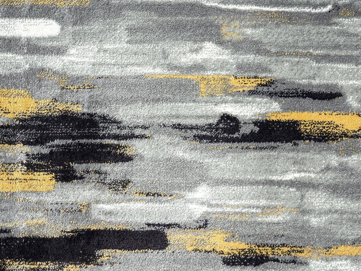 6 x 9 Grey Yellow Area Rug T8393