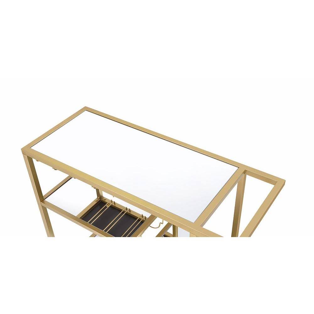 Gold and Clear Glass Serving Cart Z1933