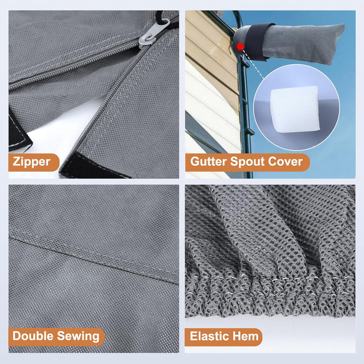 Heavy Duty 6 Layers Travel Trailer RV Cover Anti-UV Camper Cover for 24'1" - 26' Motorhome Breathable Rip-Stop with 2Pcs Extra Straps & Gutter Spout Covers H5734