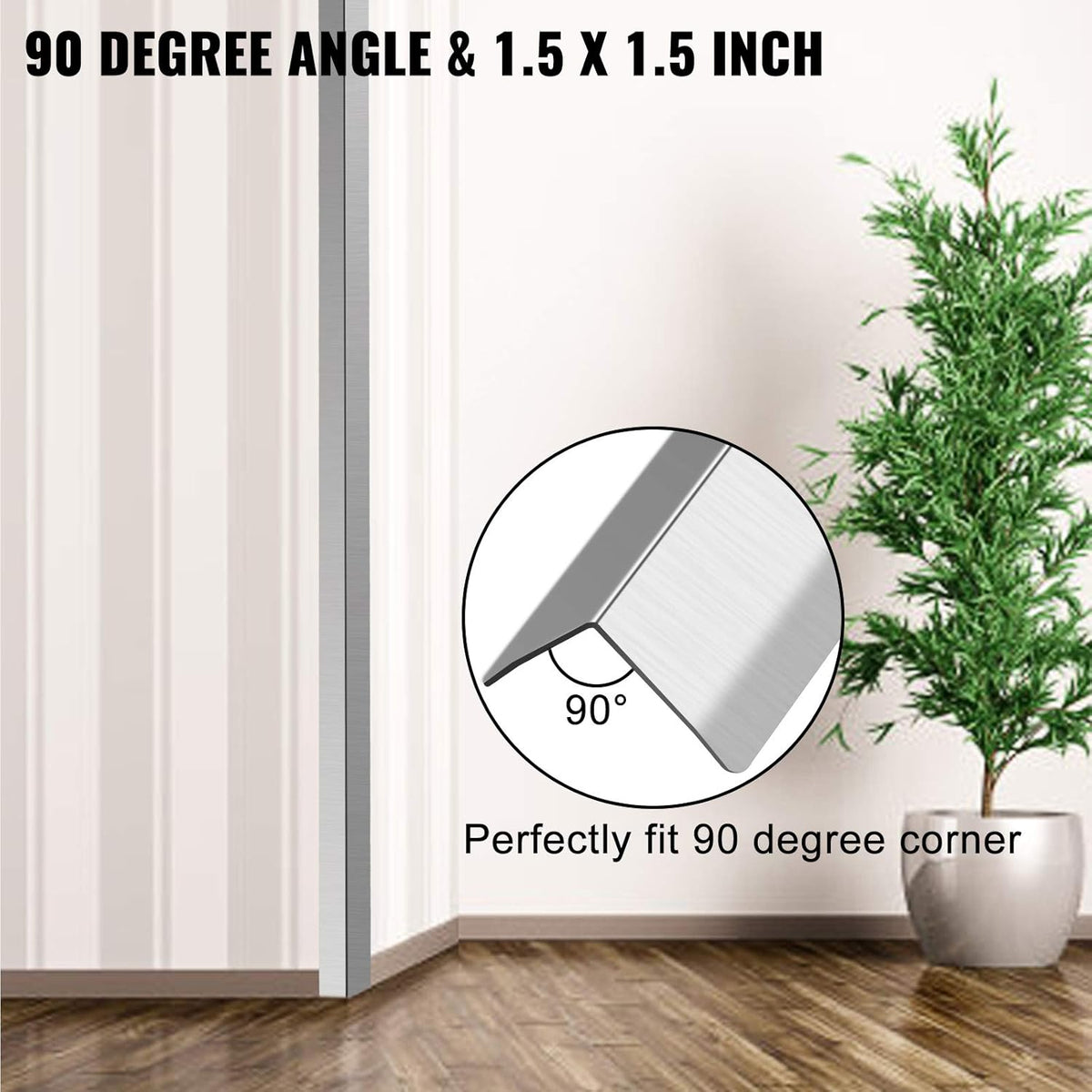 Stainless Steel Corner Guards 1.5 x 1.5 x 48 inch Pack of 10 20 Ga 304 S134475