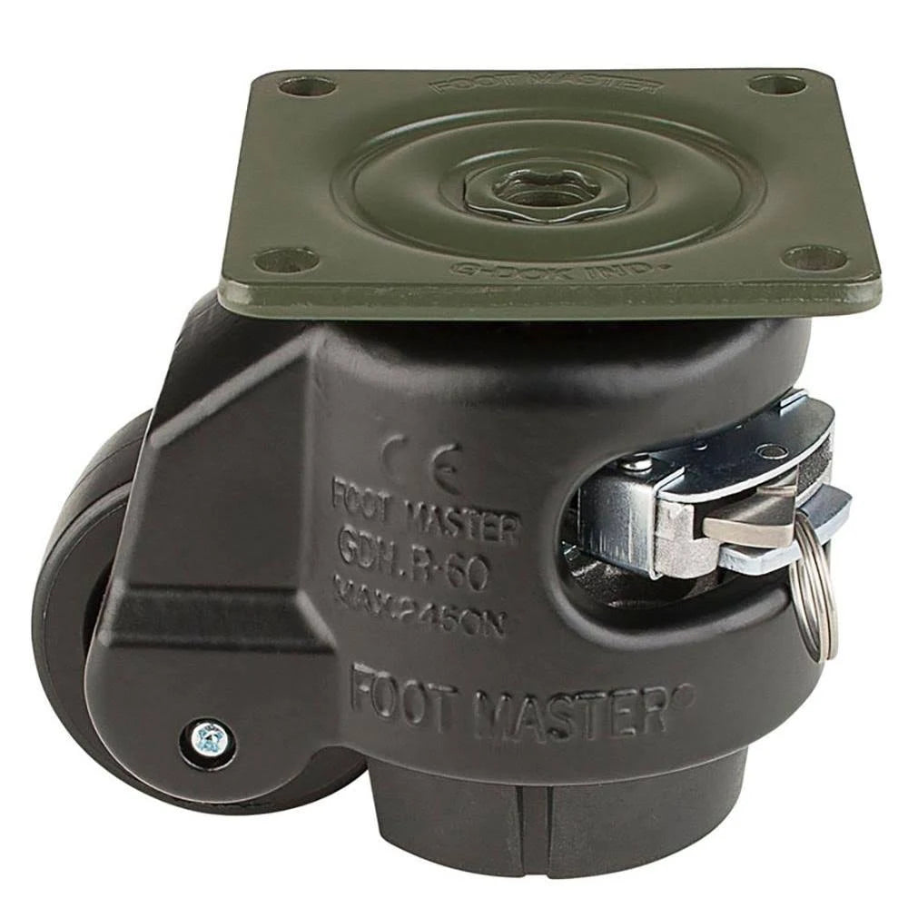 Nylon Wheel and NBR Pad Ratcheting Leveling Caster K2544