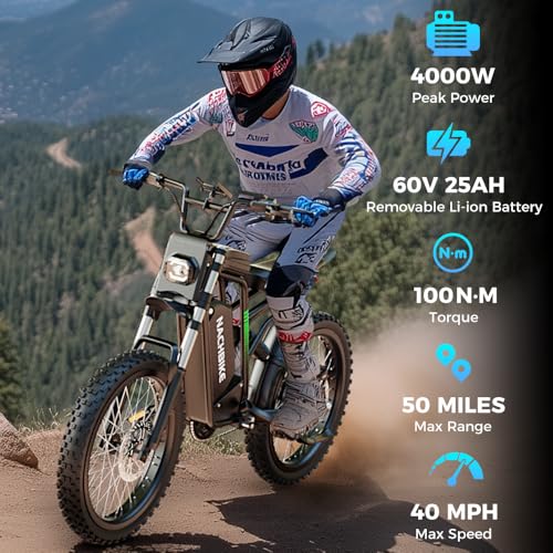 60V 25Ah Removable Battery Electric Dirt Bike with Full Suspension F1766