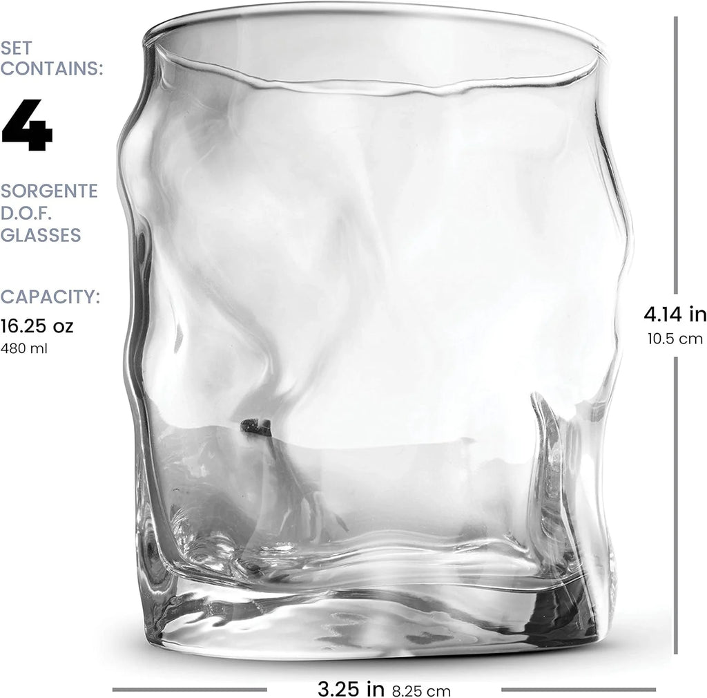 Set Of 4 14¼-Ounce Whiskey Glass Cocktail Glasses Z89801
