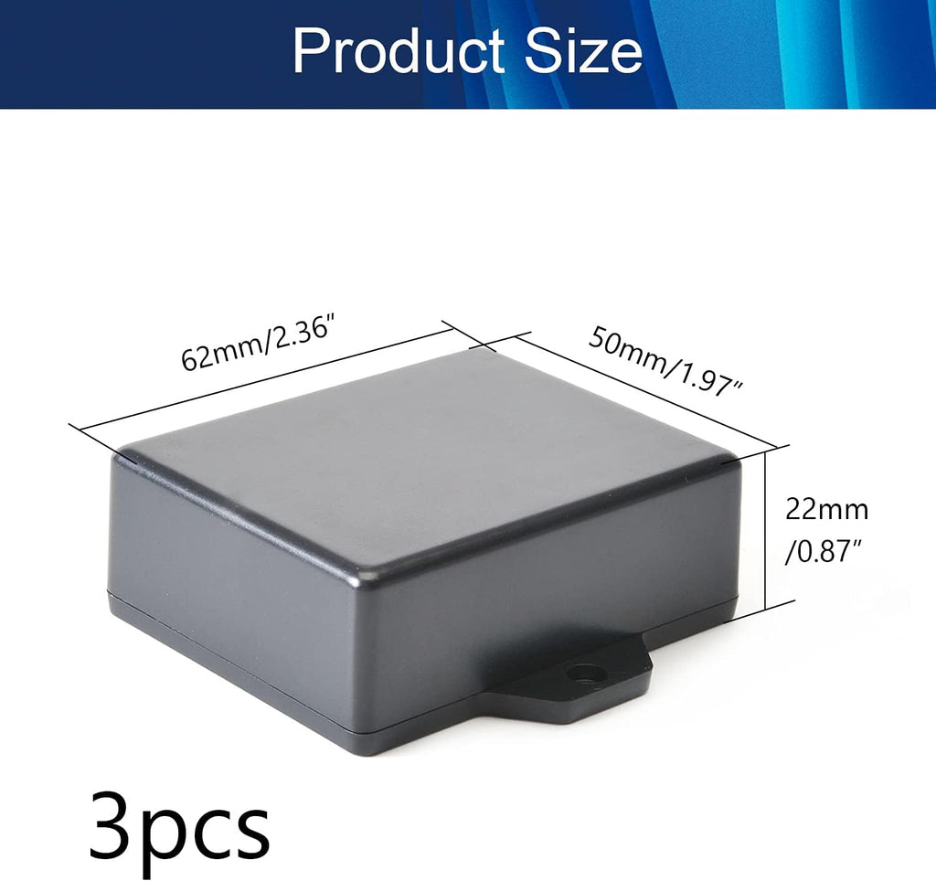 Black ABS Plastic Junction Box with Ear C2372