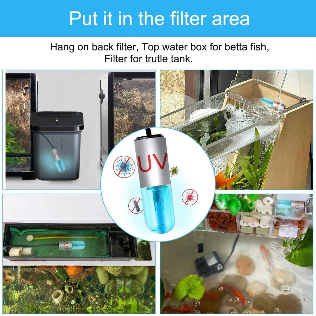 3 W Mini 13W UV Sanitizer Submersible Aquarium Clean Light S3163
