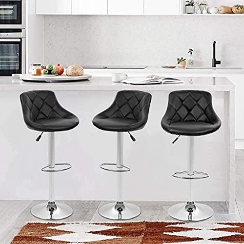 White PU Leather Swivel Barstools Set of 2 B595