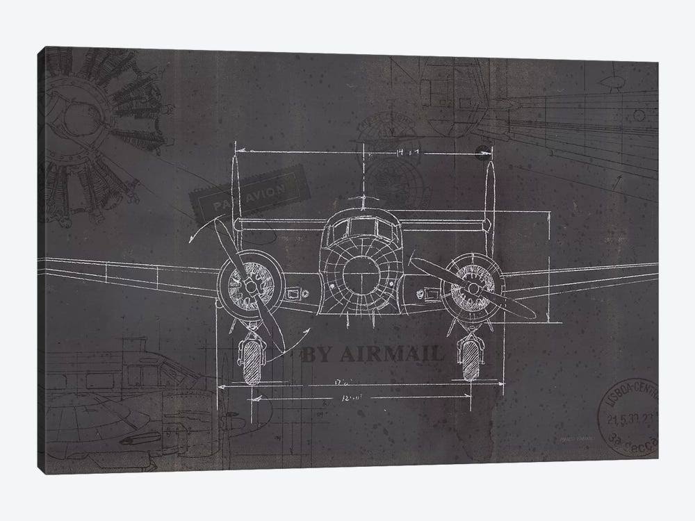 Canvas Wall Decor Prints - Plane Blueprint IV Wings F3047